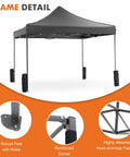 10x10 Ft Pop Up Canopy Tent With Sand Bags Easy Up Instant Shelter For Camping Parties Beach Patio And Backyard Events