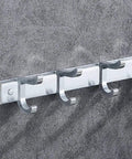 Super Sturdy Wall Mounted Coat Hooks Space Saving Aluminum Entryway Key Holder Rack Nordic Silver Finish for jackets hats towels purses and robes