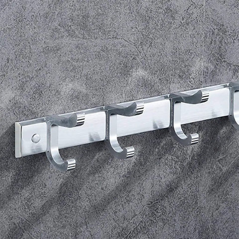 Super Sturdy Wall Mounted Coat Hooks Space Saving Aluminum Entryway Key Holder Rack Nordic Silver Finish for jackets hats towels purses and robes