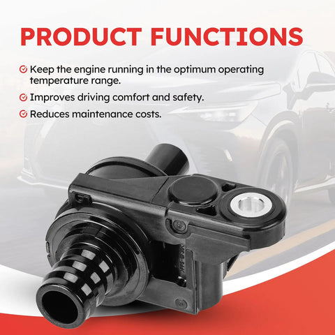 Premium Coolant Water Control Valve Direct Fit Toyota Camry Avalon Rav4 Lexus Es300h Es350 Nx250 350 detailed view on black background.