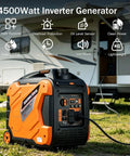 4500W Portable Inverter Generator For Outdoor Adventures And Camping Trips Quiet And Reliable Backup Power For Home Or RV