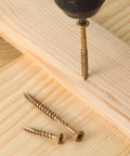 All Weather Wood Deck Screws Kit 126 Pieces With Exterior Epoxy Coated Brown Finish Built To Last screws shown in use on wood