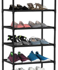 10 Tier Shoe Rack Holds 20-25 Pairs Durable Waterproof Non-Woven Fabric Shelves With Thickened Iron Pipe Frame And Sturdy Connectors