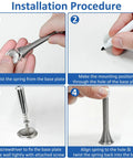 Installation steps for 36 Pack Spring Door Stopper Set with Rubber Bumper Tips for Wall and Bottom of Door.