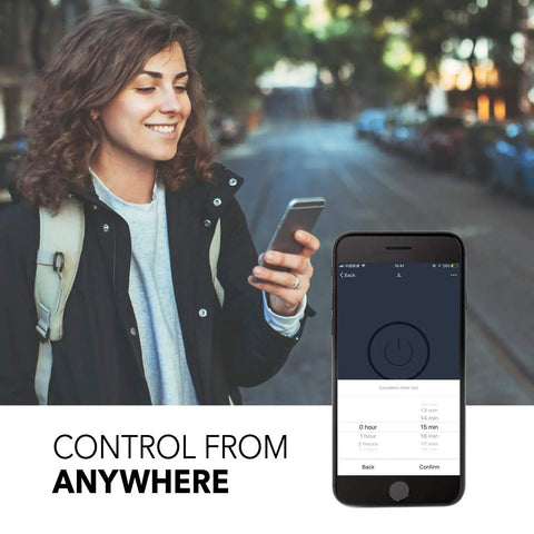 Smart Plug Mini 15A WiFi Outlet Works With Alexa And Google Assistant, Remote Control With Timer And Scheduling app display