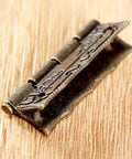 Antique Bronze Small Hinges Set 2 Pcs Engraved Decorative Hinges For Wooden Boxes Jewelry Boxes Dollhouses Gift Boxes Toy Chests