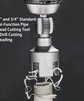 Two Pack DIY Pipe Threading Tool Kit For One Half Inch And Three Quarter Inch Pipes With Internal And External Threading Dies PVC Plastic Pro Grade Dual Function Pipe Threader For Drill Use And Quick Plumbing Fixes