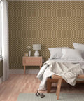 Premium Moroccan Wallpaper Roll With Matte Linen Texture And Hella Durable Non Toxic Finish For Busy Spaces in a cozy bedroom setting.
