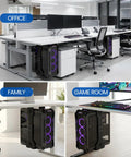 Built Like A Tank Under Desk Pc Mount Heavy Duty Cpu Holder Keeps Your Rig Locked Down With A Massive 77 Pound Capacity Adjustable Steel Bracket For Standing Desks under a desk in an office setting.