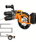 Straight Up Pro Grade Electrician Threading Machine With Brushless Motor Cordless Cable Pulling Tool For Conduit And Hidden Pipe Routing, showcasing the tool and accessories.