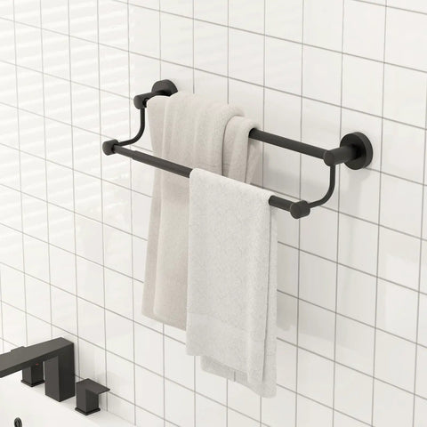 Adjustable 16 To 26 Inch Double Bath Towel Bar For Bathroom SUS304 Stainless Steel Towel Holder Hotel Style Wall Mount With Screws