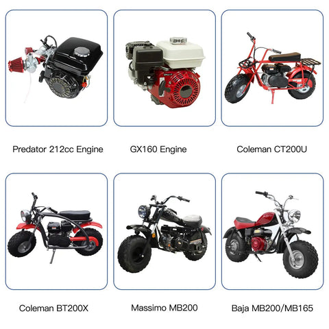 Predator 212cc and GX160 engines with mini bikes compatible with VM22 Carburetor Kit Replacement For Predator 212cc 196cc 224cc engines