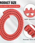 Flexible Router Template 78 Inch Plastic Edge Guide Kit showing product size details, red polymer material for woodworking.