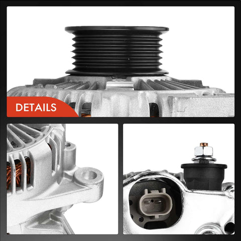 Ride Ready 12V 136A Alternator For Dodge Dakota 2000 Durango 2000 And Jeep Grand Cherokee 1999 2000 V8 With Clockwise 6 Groove Pulley Replacement 5104764AA details