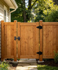 Heavy Duty Stainless Steel Gate Latch Lock Set For Outdoor Fences And Gates Black Hardware For Barn Shed Garage Yard Farm Gate Security Built To Last All Weather Rustproof Easy Install on wooden yard gate