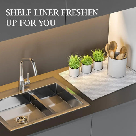 Premium White Non Adhesive Shelf And Drawer Liner For Kitchen Cabinets Pvc Based Non Slip Organizer Roll That Keeps Counters Super Sleek And Declutters Your Entire Space In No Time Flat