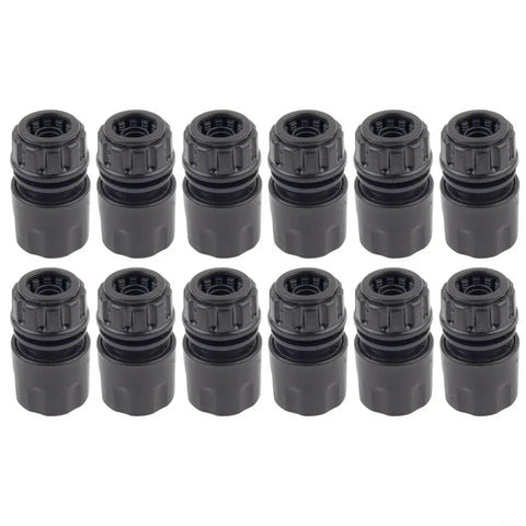 Heavy Duty 12 Pack Garden Hose Repair Kit With Quick Connect Fittings And Leakproof Sealing Pads For Irrigation Car Wash Water Pipe Extensions, 12 black plastic connectors