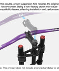 Fat Bike Suspension Fork For 20 Inch MTB With 4.0 Tire Snow Beach Dual Shoulder Fat Fork 130mm Travel Straight One And One Eighth Steerer QR 9mm Axle 7075 Aluminum Alloy Upgraded Lightweight Black shown installed