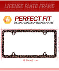 Brown Leopard License Plate Frame Made From Stainless Steel 12.3 By 6.3 Inches With Four Mounting Holes Easy Screw On Front Plate Accessory For Cars Leopard Cheetah Pattern Car Decor For Men And Women Dope Leopard Print Front Plate Frame with perfect fit text.