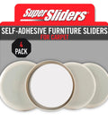 Slide Heavy Items With No Struggle Peel And Stick Floor Savers Round Furniture Sliders For Carpet Gliding Smoothly Over Area Rugs Zero Hassle When Shifting Couches Or Dressers In Warm Tan Shade Pack Of Four display, featuring four tan self-adhesive sliders.