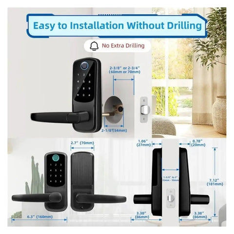 Top Tier Smart Door Lock With Handle And Hassle Free Keyless Entry Digital Security For Front And Interior Doors Featuring Lightning Fast Fingerprint Reader And Rock Solid Deadbolt