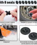 Heavy Duty Trailer Hub Cap Set For 2000 To 3500 Pound Dexter Axles, elasticity demonstration, zinc coated steel, rubber plugs