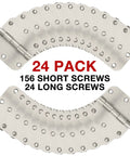 24 Pack Brushed Nickel Door Hinges Three And One Half Inch Interior Rounded Five Eighth Inch Radius Corners Iron Hinge Set