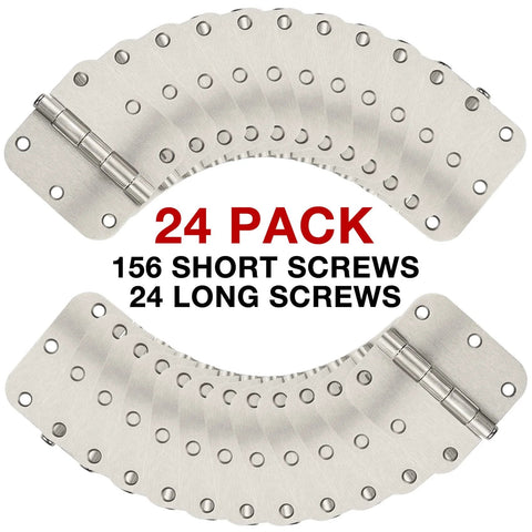 24 Pack Brushed Nickel Door Hinges Three And One Half Inch Interior Rounded Five Eighth Inch Radius Corners Iron Hinge Set