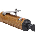 Compact Pneumatic Engraving Machine Mini Grinder For Hardware Glass And Stone Crafts With Japanese Style Precision Steel Parts For Smooth Operation And Heavy Duty Work Right Now, featuring a detailed view of the golden handle and safety switch.