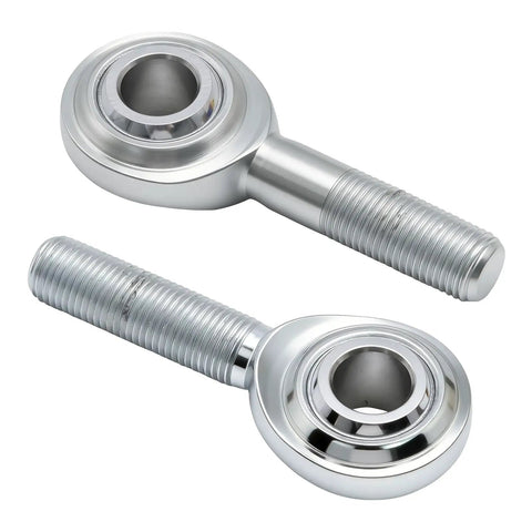 2 Pack CM8 Rod End Bearing Heim Joint Half Inch Right Hand Thread With Jam Nuts Beefy Steel Construction Ideal For Machinery Automation CNC Robotics Conveyors And Heavy Duty Industrial Projects. two steel rod end bearings with threaded shafts