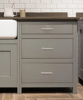 Gray kitchen drawers with 4 Inch Satin Nickel Truss Bar Cabinet Pulls 10 Pack Center To Center 104 mm stylish durable handles