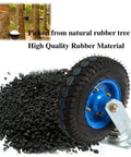 Heavy Duty Pneumatic Rubber Swivel Caster Wheels 8 Inch 4 Pack Built Tough As Nails With Secure Side Brakes And Smooth Roll for high-quality rubber material.