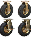 Top Shelf Rubber Industrial Casters 4 Pack Pneumatic Wheels built tough, 8in rubber wheels with steel core for utility carts and trailers.