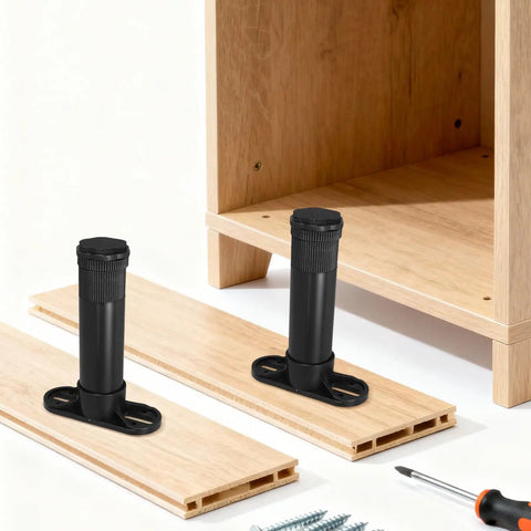Adjustable Cabinet And Table Legs With Locking Buckle No Tool Height Adjust Easy Setup Plastic Pillar Feet For Uneven Floors