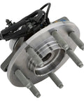 Front Wheel Bearing And Hub Assembly For 2010 To 2014 Ford F 150 Awd with multiple bolts and wiring harness visible.