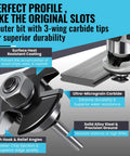 Pro Grade Carbide Tipped Router Bit Groove Cutter For Trex Decking With Three Wing Design and Surface Heat Resistant Coating