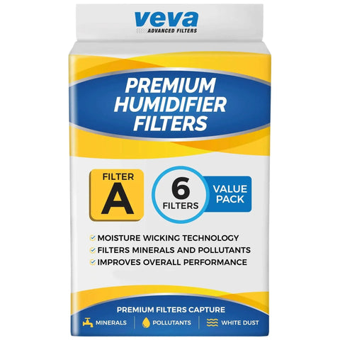 Box of Six Pack Premium Humidifier Filter Replacement for Honeywell HCM Series and HAC Models A HAC 504 HAC 504AW shown.