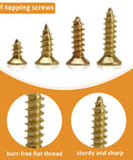1300 Piece Wood Screw Kit Featuring M2 M2.5 M3 Flat Head Self Tapping Design Crafted From Heavy Duty Carbon Steel with various self-tapping screws.
