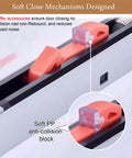 Close-up of Soft Close Pocket Door Hardware With Track Kit For Sliding Barn Doors and Closet Doors Top Mount Guide System