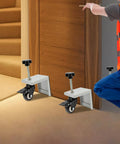 Heavy Hitter Door Dolly Cart 2 Pack 1000 Lb Capacity Steel Frame with 360 swivel brakes supporting a door.