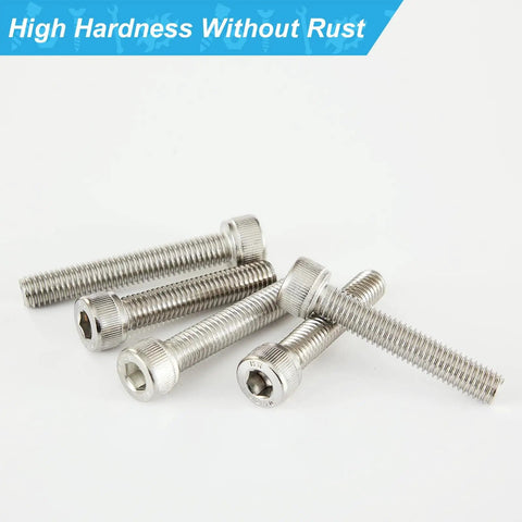 Hex Socket Head Cap Screws Set M8 X 20mm 25mm 30mm 35mm 40mm Stainless Steel 304 Fully Threaded with Allen Drive Bright Finish