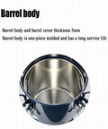 Heavy Duty Pneumatic Paint Pressure Pot With Smooth Tracking And Robust 10 Liter Capacity For Professional Grade Spray Painting Projects And No Sweat Transport - close-up of barrel body showing polished interior.