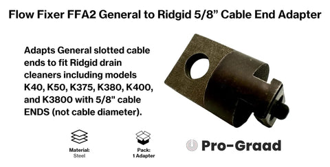 Universal General To Ridgid Drain Cleaner Adapter For Slotted Cable Ends Converts General Ends To Fit Ridgid Models K40 K50