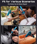 Beefy 150W Plastic Welder Kit 2 In 1 Hot Stapler And Soldering Iron used on plastic chair, car bumper, and kayak