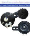 Waterproof 12V Universal Air Horn For Motorcycles And Cars, 105 dB Loud Electric Horn, black plated iron material, rainproof
