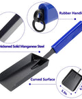 15 Inch Fireplace Ash Shovel with Wider Head, Heavy Duty Manganese Steel Scoop, Rubber Handle, Hanging Ring, Ideal for Fireplaces