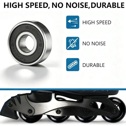 4 Pack Inline Hockey Skate Wheels Set With 85A PU ABEC-9 608-2RS Bearings And Floating Spacers, high speed and durable features