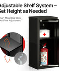 Heavy Duty Metal Wall Cabinet For Garage Storage, Lockable Steel Cabinet With Adjustable Shelves, open to show interior