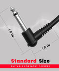 Close-up of right-angle plug for Three Foot Guitar Patch Cable With Right Angle Plug For Pedalboard Effects, Gig Ready And Stage Friendly.