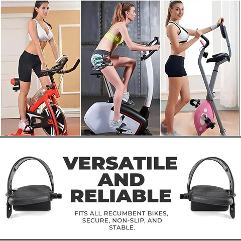 Right Foot Pedal Set For Indoor Bicycles Gray With Toe Clips Cage And Adjustable Strap featuring secure grip.